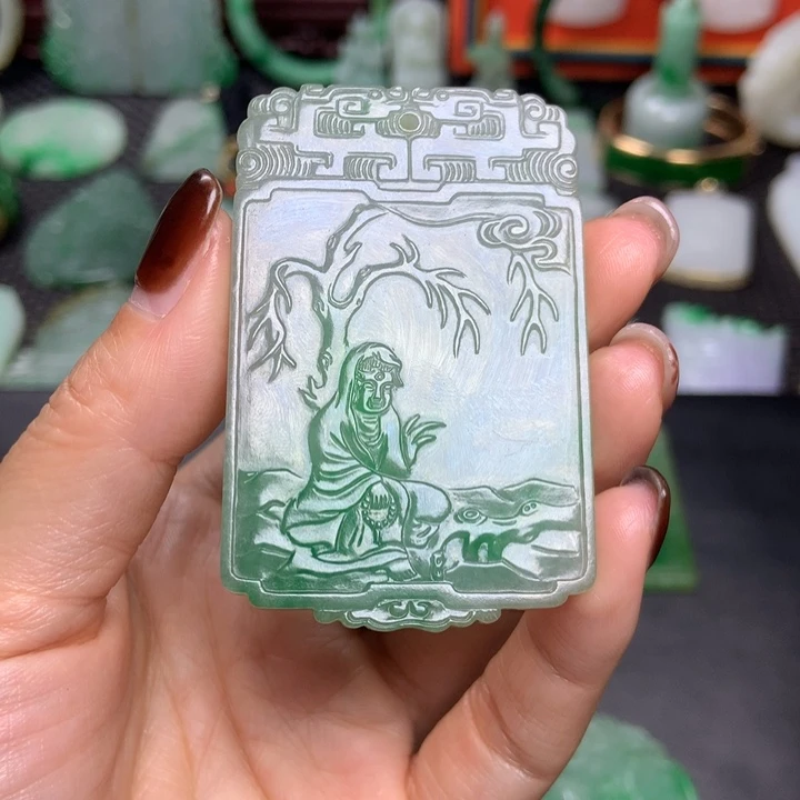 鹰***神翡翠未镶嵌挂件清