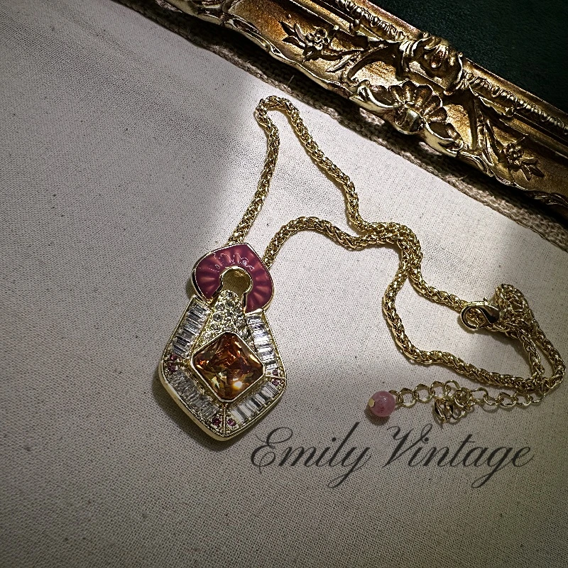 铜合金仿水晶项链  【361】《春日絮》Emily Vintage珍藏款