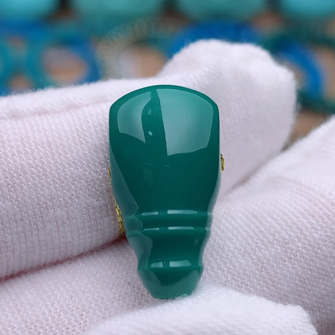 未镶嵌绿松石珠宝奇石9.6mm三通