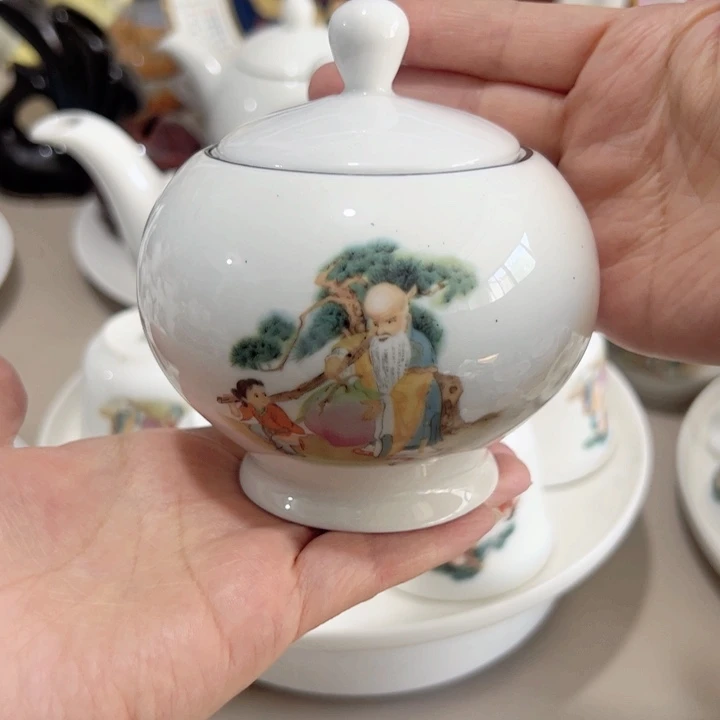 瓷片陶瓷制品寿星罐