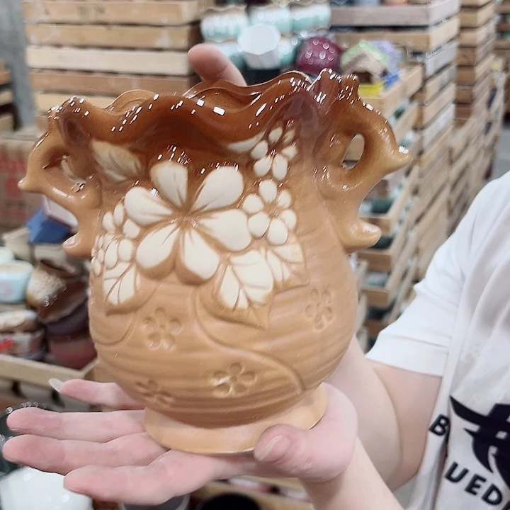 有孔.凑单10元陶瓷花盆发货！