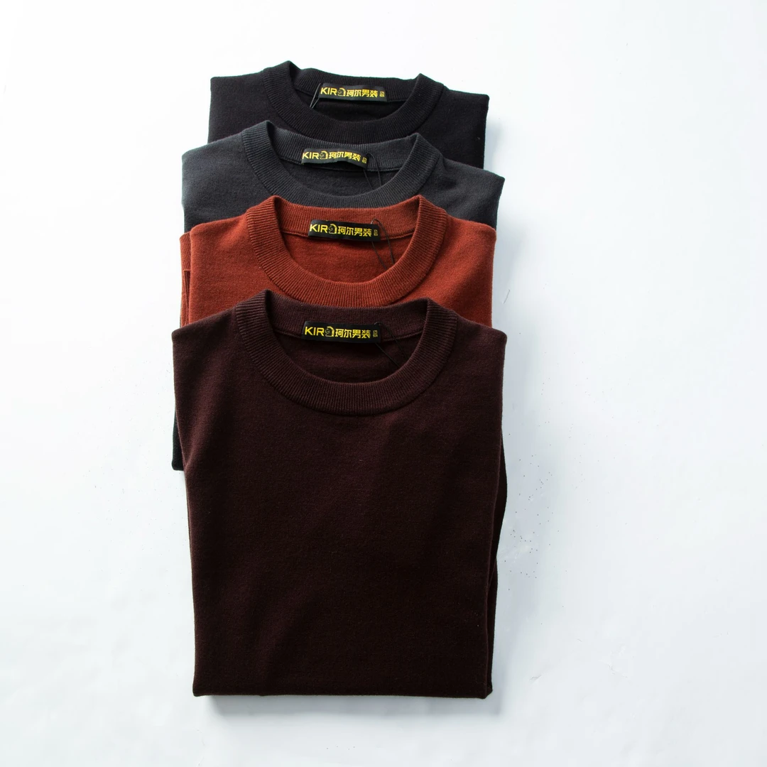 珂尔【精纺牦牛绒】男士针织毛衫保暖套头圆领时尚长袖ZE9679DMA