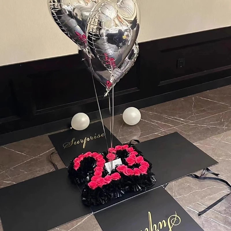 网红数字惊喜花盒生日礼盒花店鲜花速递全国同城配送上海广州深圳