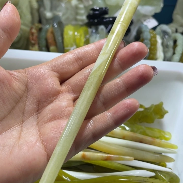 岫玉未镶嵌发簪发簪