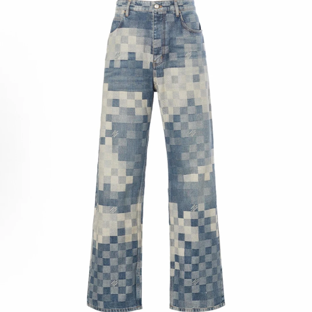 未使用 LouisVuitton/路易威登 菲董联名马赛克牛仔裤/34码/M8235