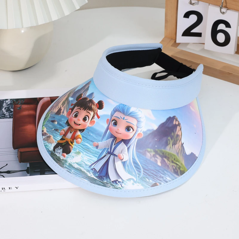 2025新款大帽檐卡通儿童帽子夏季户外防晒遮阳男女童空顶太阳帽子