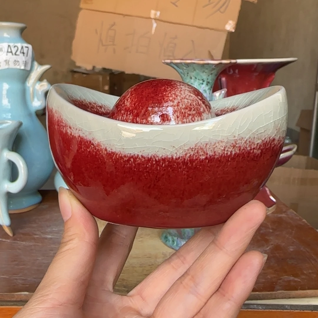 摆件郑家钧窑摆件微瑕