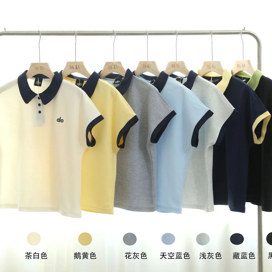 女士潮牌多色POLO衫撞色百搭设计师款刺绣小字母ola百搭T恤