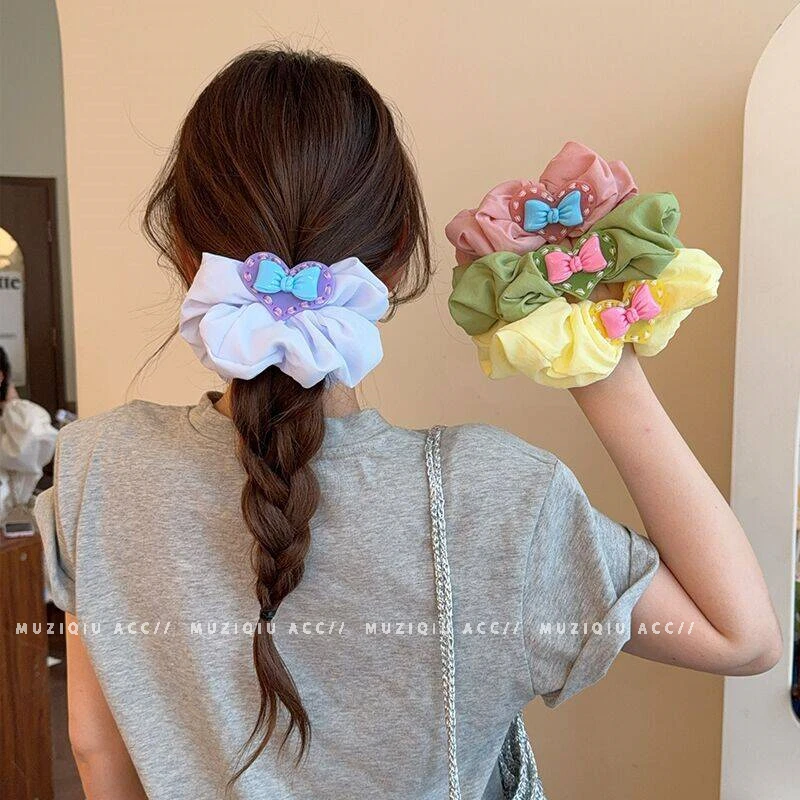 木子秋夏日甜美爱心蝴蝶结大肠发圈高级感气质时尚温柔简约搭发饰