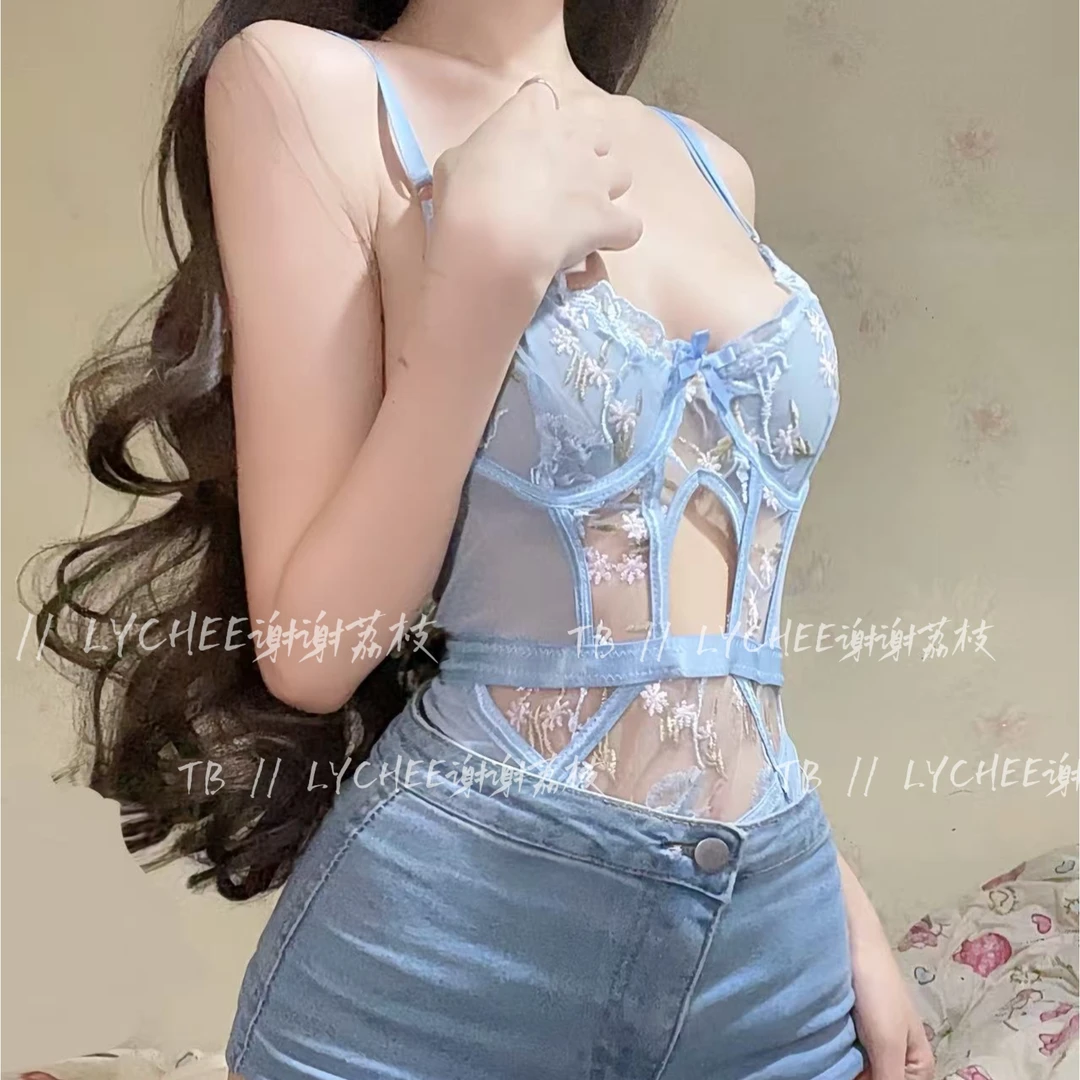 LYCHEE【欲梦】80-125斤 纯欲性感吊带连体衣蕾丝欧美风辣妹