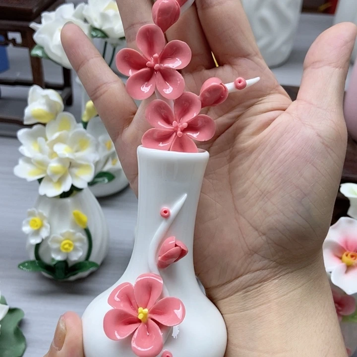 摆件手工制作陶瓷花