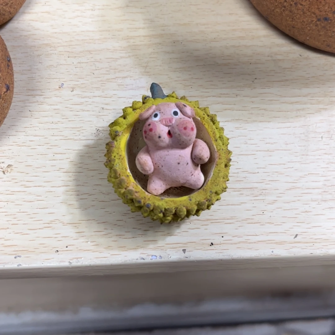 泥塑古镇炻陶花盆