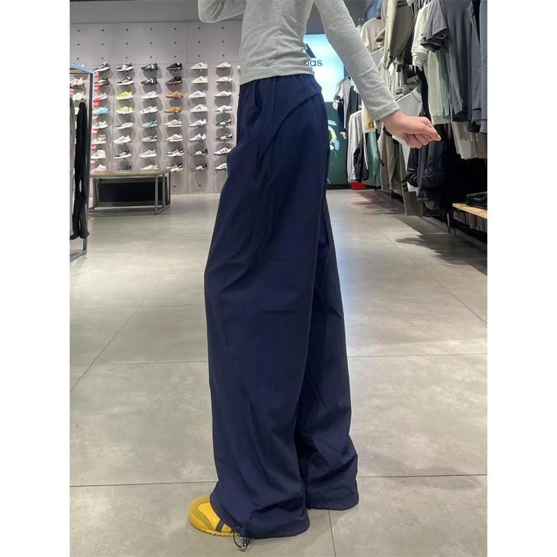 斜切速干裤子男款夏季潮牌阔腿裤美式高街cleanfit机能伞兵工装裤