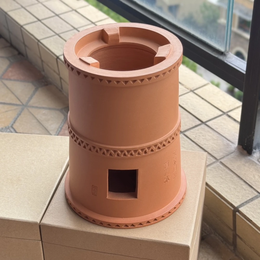 【手工塔炉纳炉】高身红泥风炉室内茶道木碳火炉煮茶家用