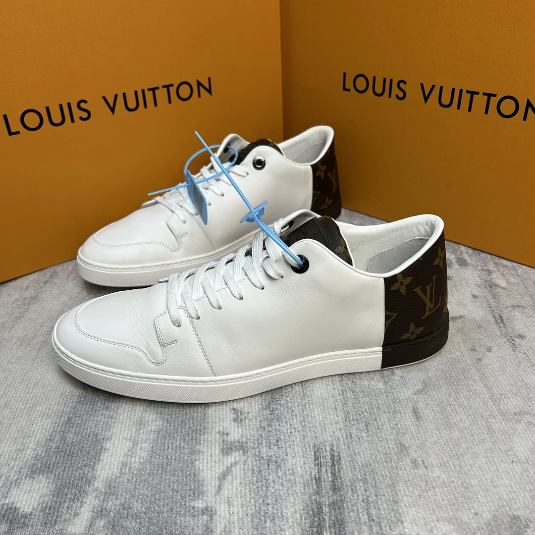99新 GUCCI/古驰 白棕后跟半印老花休闲板鞋/41.5欧码