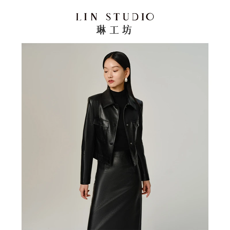 【外套】琳工坊初落黑色外套上衣时尚气质老钱春装唐琳设计师