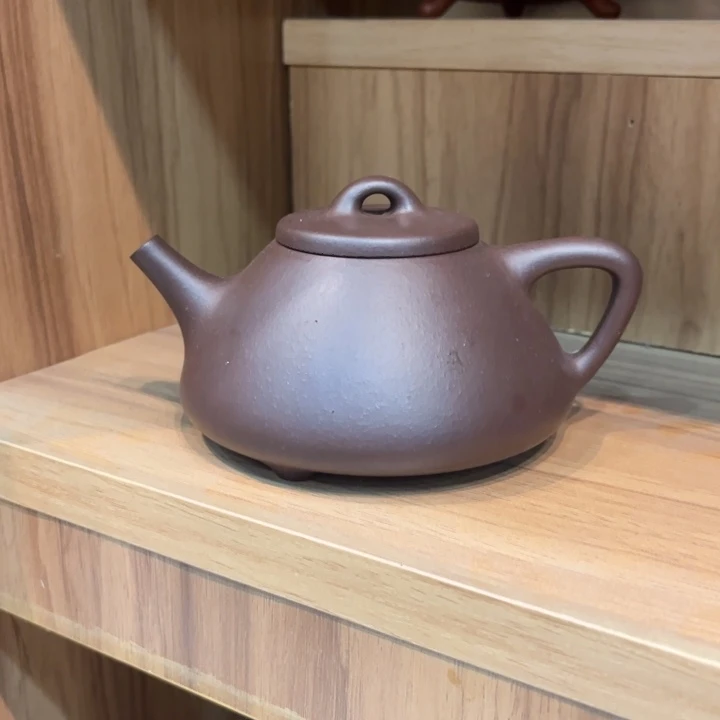紫砂茶壶石瓢半手工