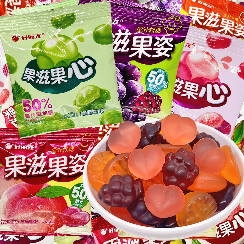 好丽友果滋果心夹心糖果软糖水果剥皮糖儿童解馋追剧小零食年货