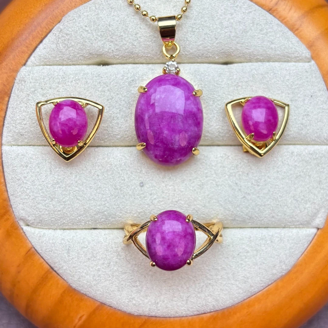 非金属珐琅项链 粉色 精致三件套 S293