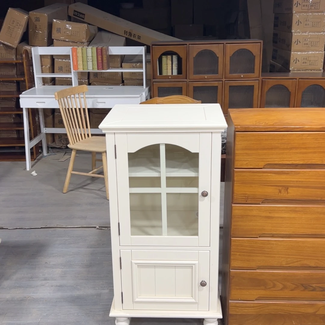 实木抽屉款象牙白酒柜瑕疵