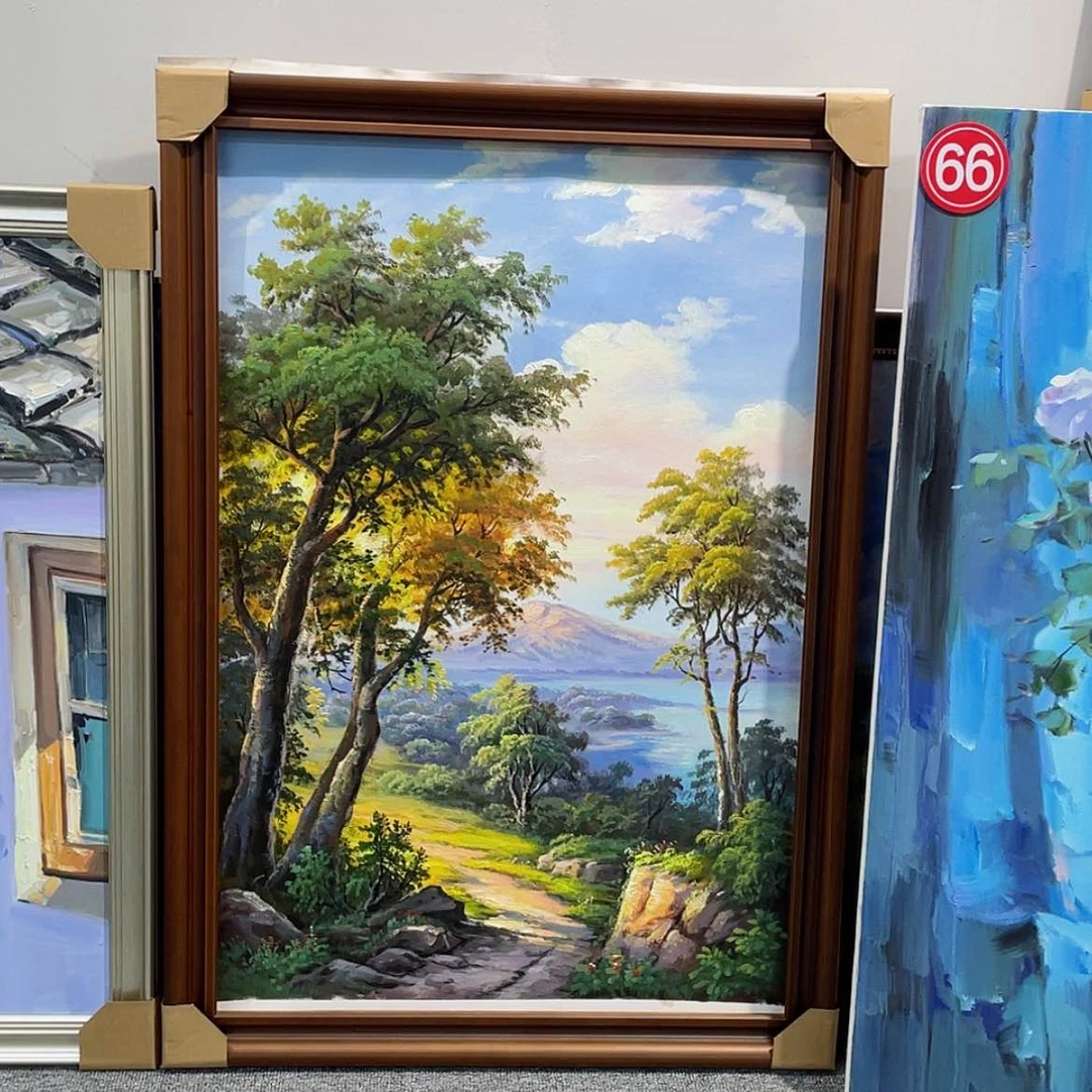 【闪购商品】油画高货树林景手绘油画含框70×100