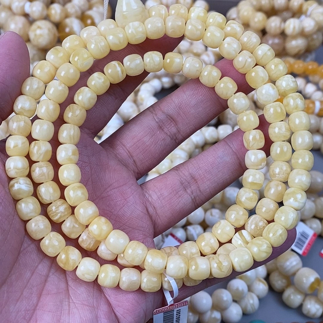 蜜蜡未镶嵌珠宝奇石8.5×8mm 48g