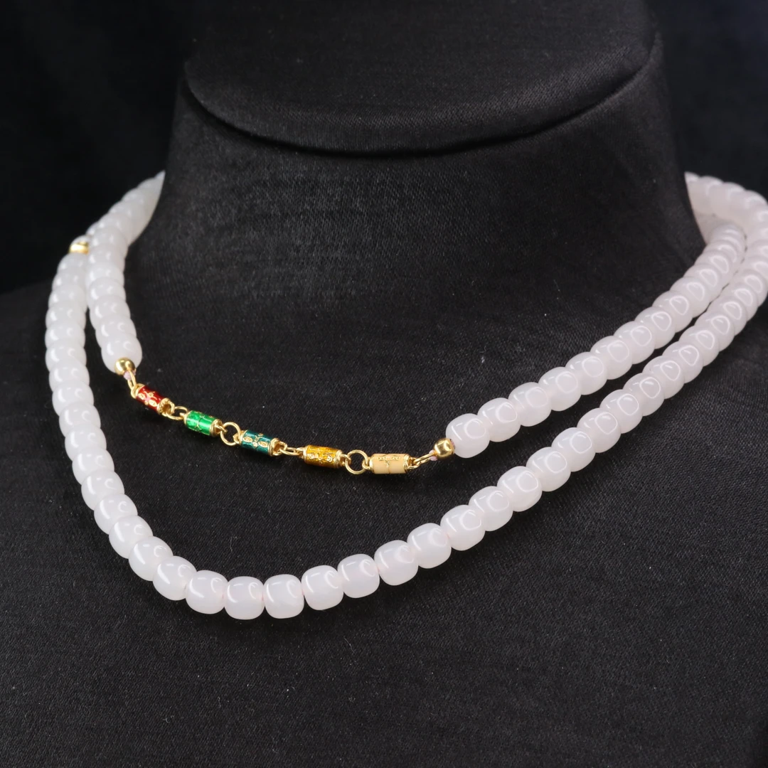 16和田玉S925一级白长串/101314上海嘉禾拍卖