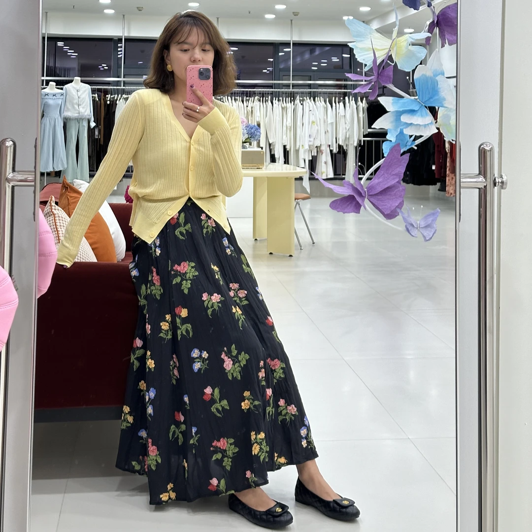 显瘦V领针织开衫