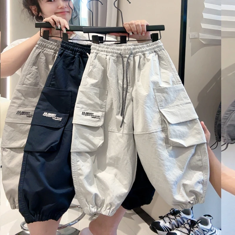 2025春秋季新款男童100%纯棉长裤宝宝中大童休闲裤儿童宽松运动裤