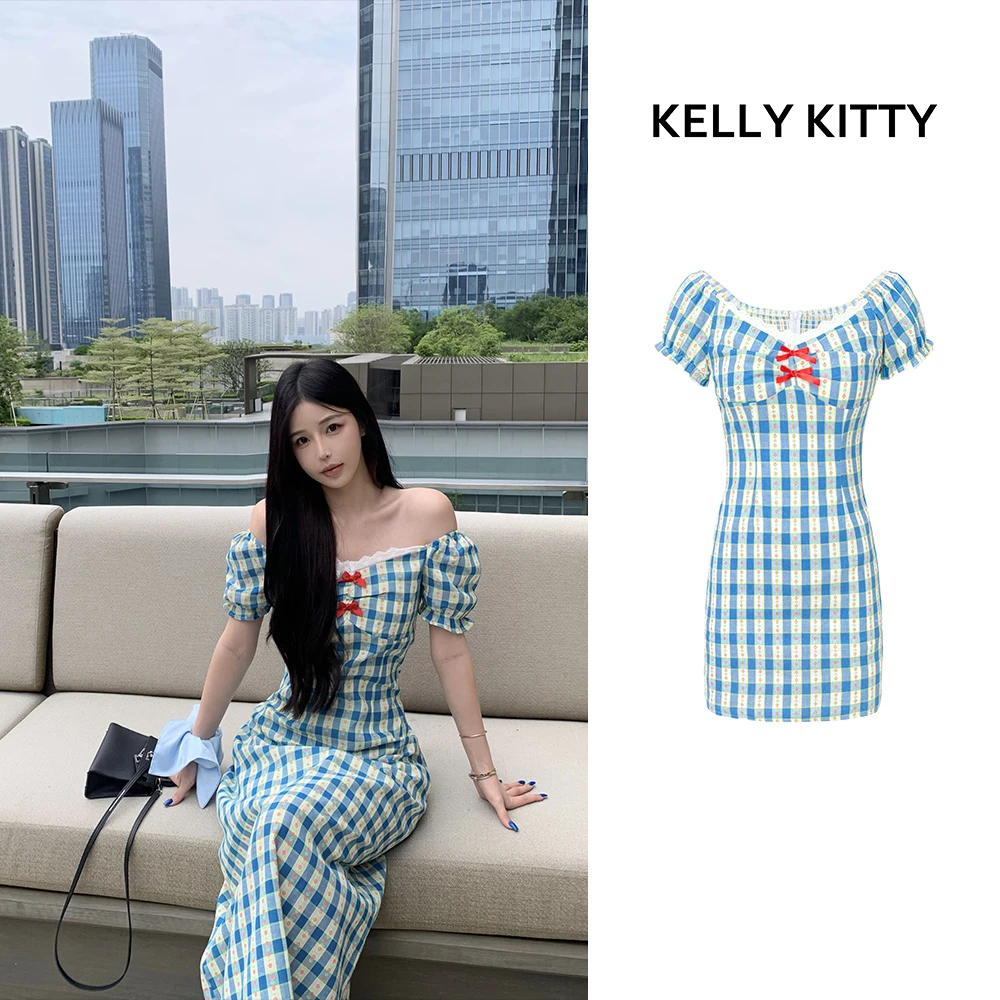 【格林童话】可爱俏皮欧若风连衣裙女夏日蕾丝拼接长短款裙子 D8113