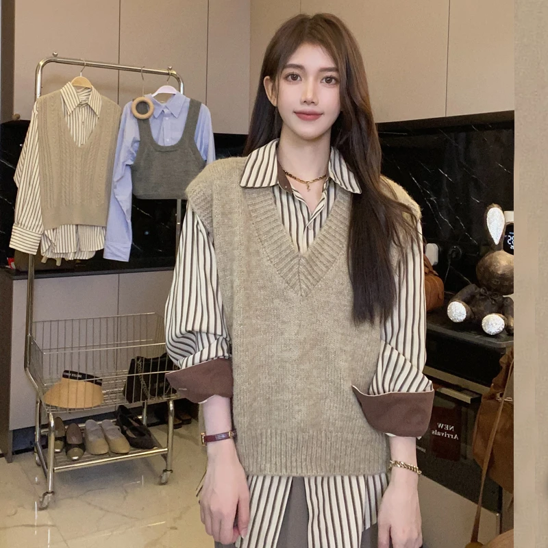 百搭时尚马甲女2024春秋新款叠穿毛衣背心秋冬休闲百搭上衣