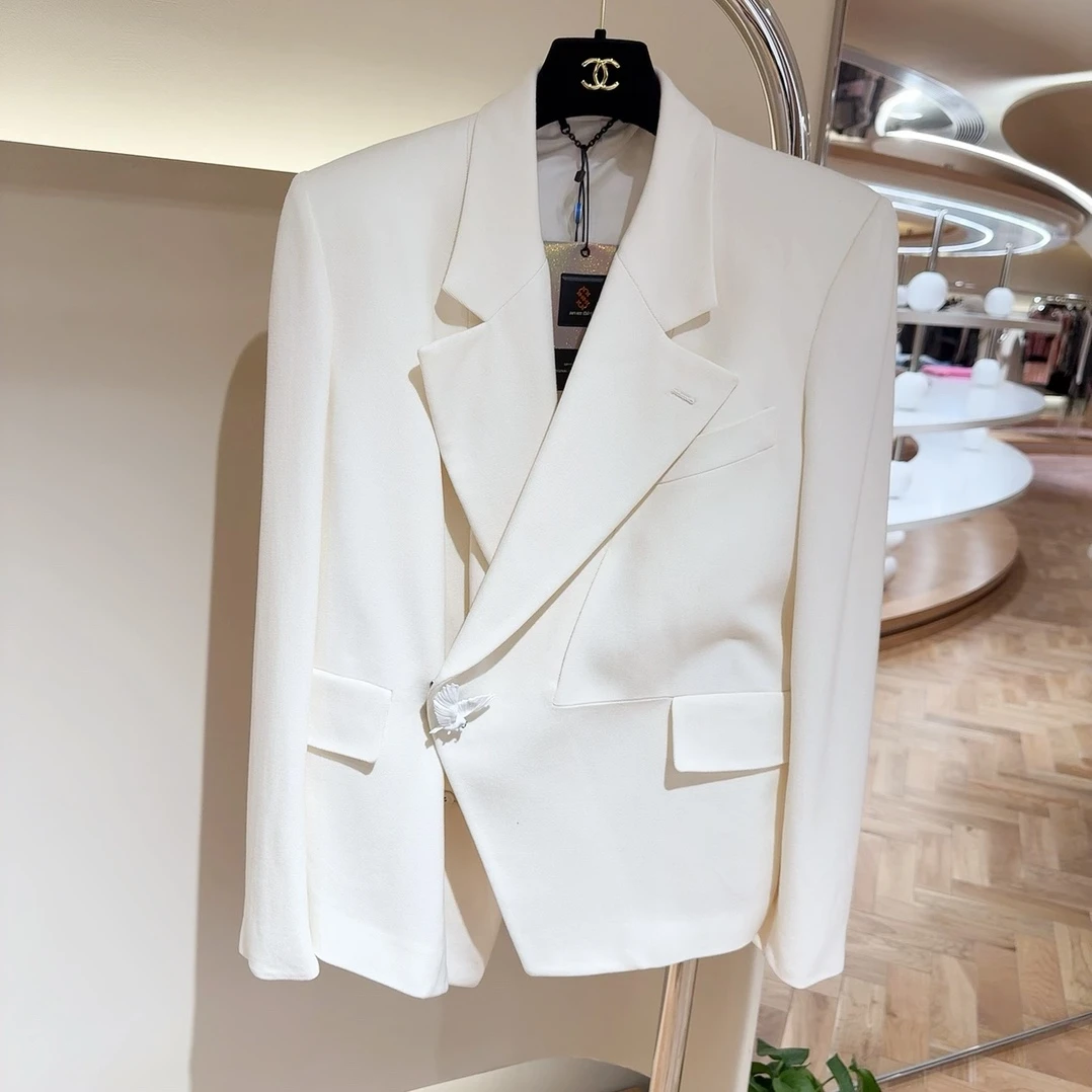 99新 LouisVuitton/路易威登 和平鸽白色西服外套 秀款 46码