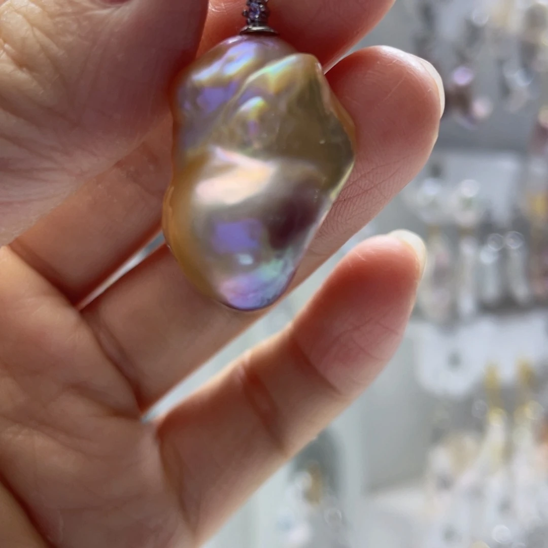 银S925镶嵌淡水珍珠耳饰