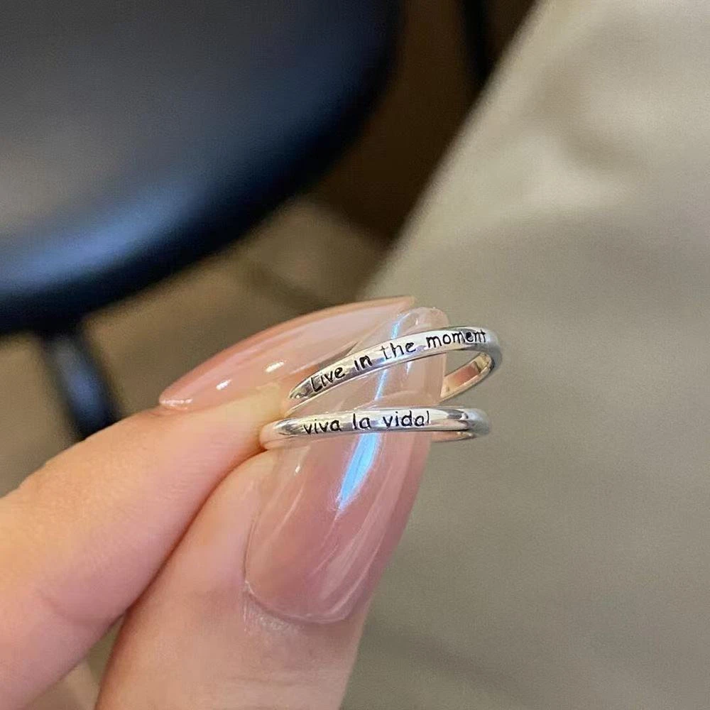 【奇趣】viva la vida!人生万岁字母活在当下英文尾戒小拇指戒指