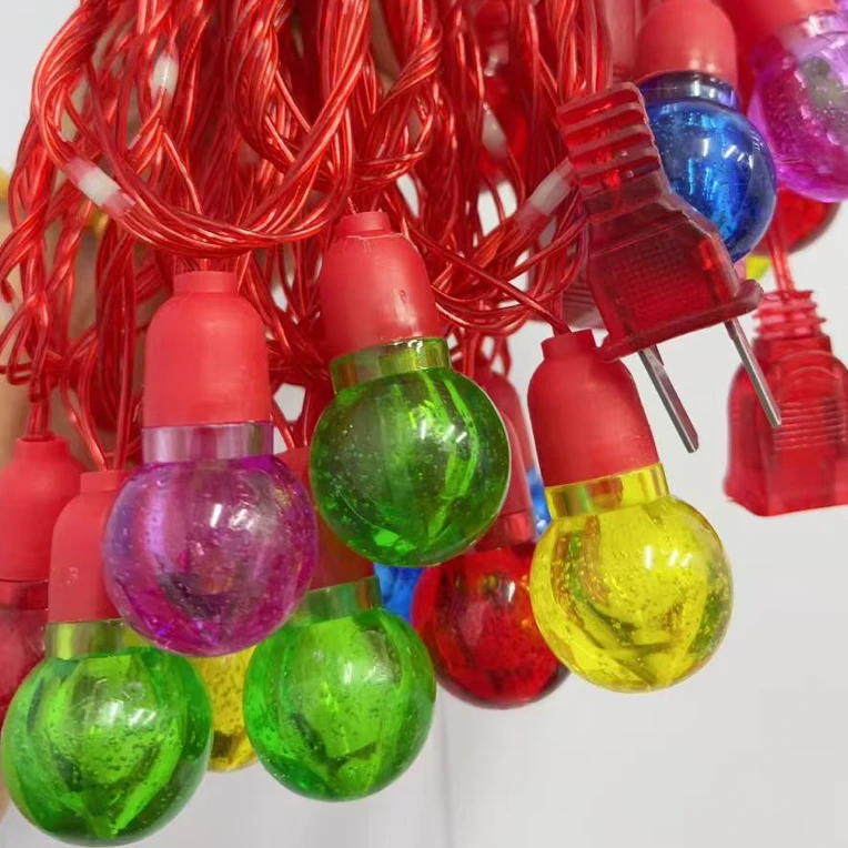 LED六彩流水大圆球五星灯串新年节日婚庆户外防水氛围装饰灯家用