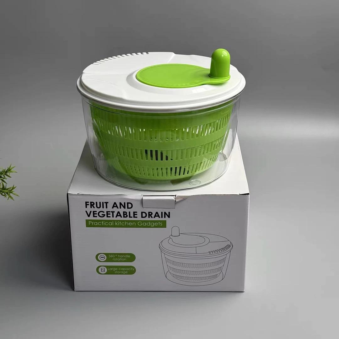 手摇甩干式果蔬清洗器沥水篮沥水盆（直径25cm 高度19cm）