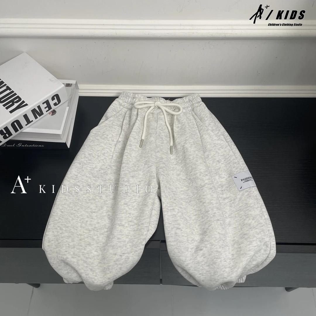 新【文文妈现货】儿童卫裤春秋新款韩版洋气简约长裤百搭hyp1802