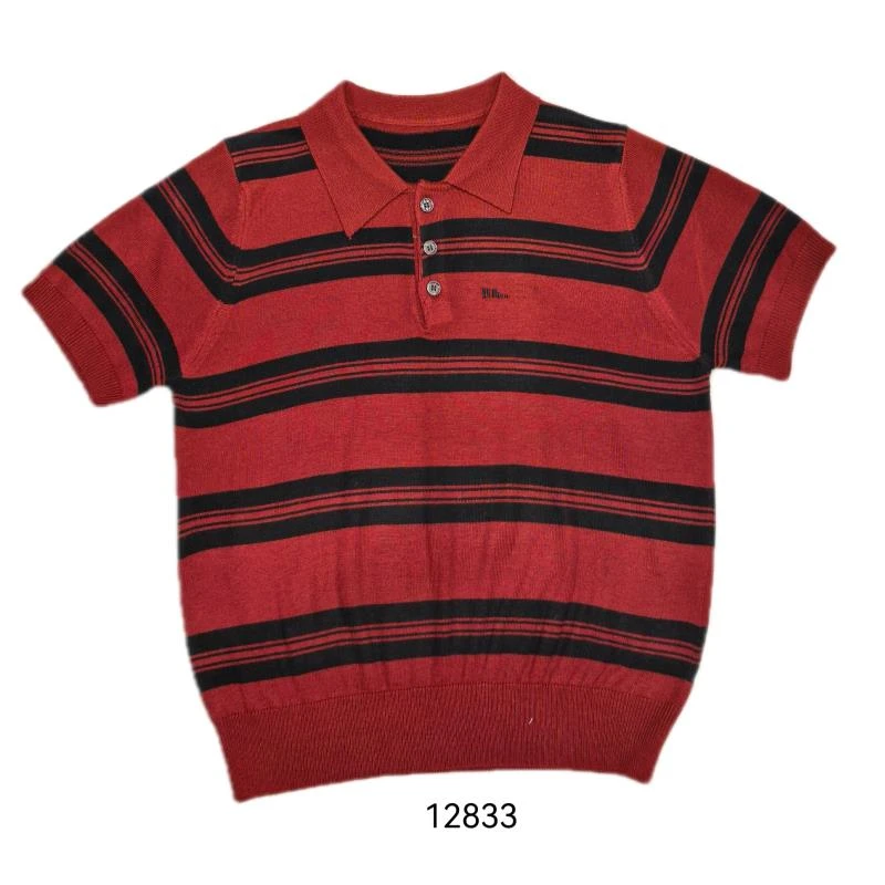 12833（部分无水洗唛，介意慎拍）CHUXUN新款条纹翻领短袖