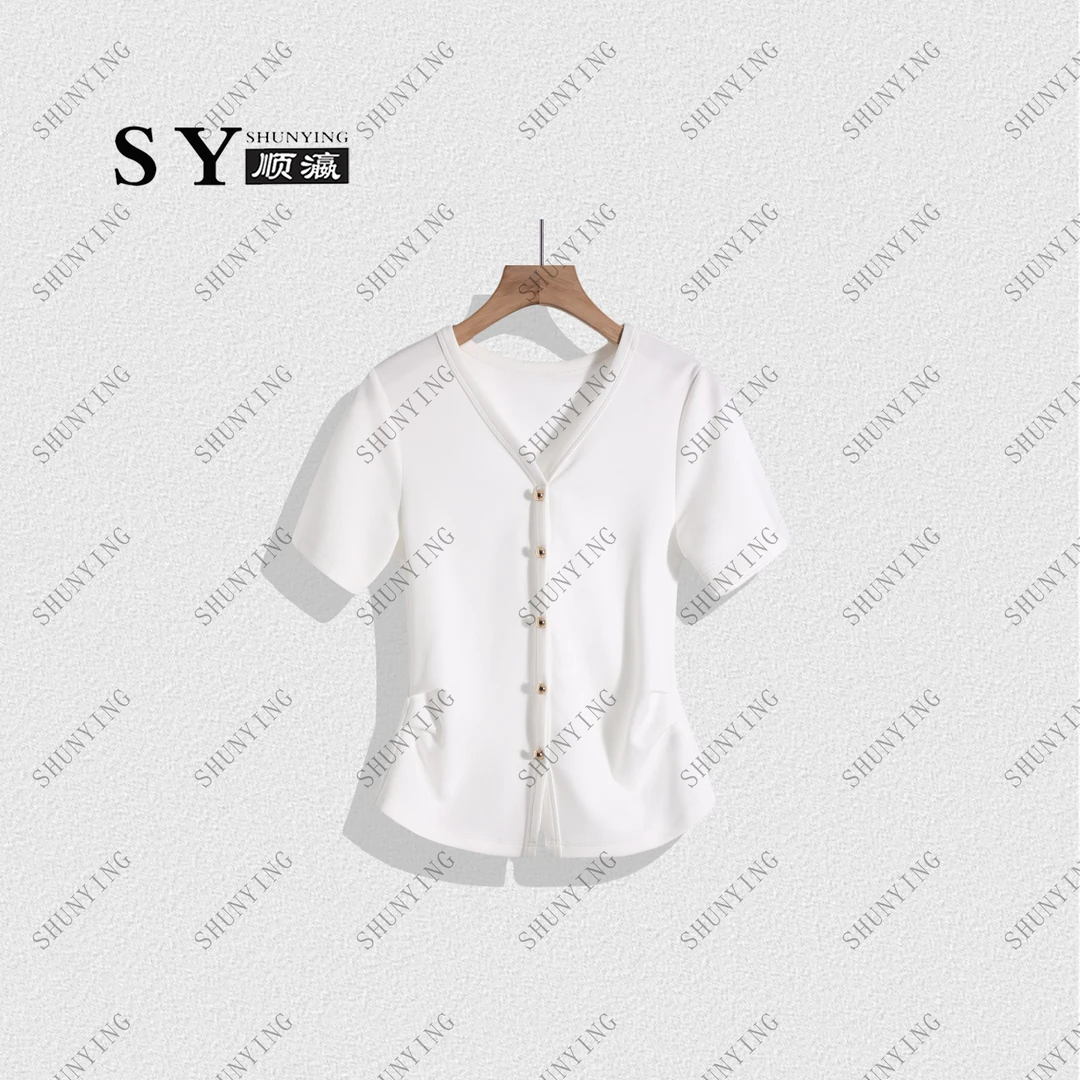 【顺瀛】新款时尚百搭气质简约别致短袖T恤SY62T94035