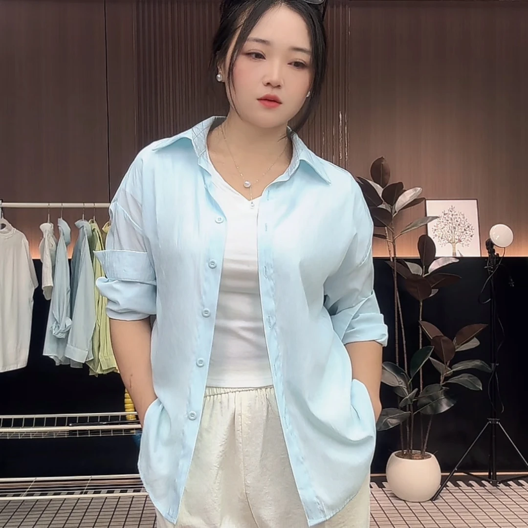 【康艳子自制】休闲衬衫舒适薄款宽松小众长袖时尚遮阳设计感衬衣