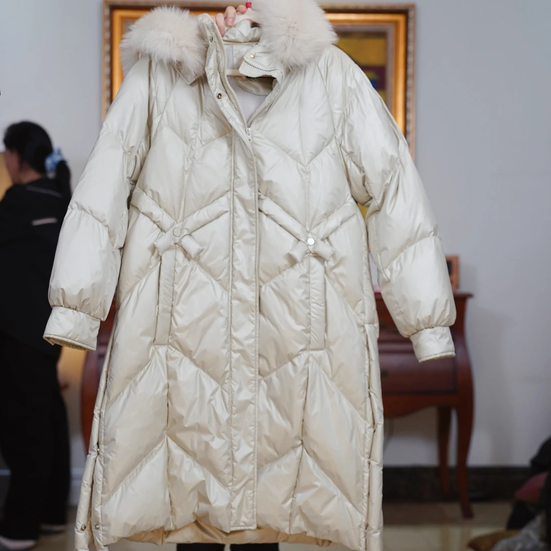 『清1100』复古中国风连帽长款羽绒服-W0BY1014