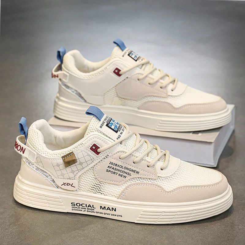 男鞋2025新款秋季透气百搭网面运动小白平板鞋防滑青少年休闲潮鞋