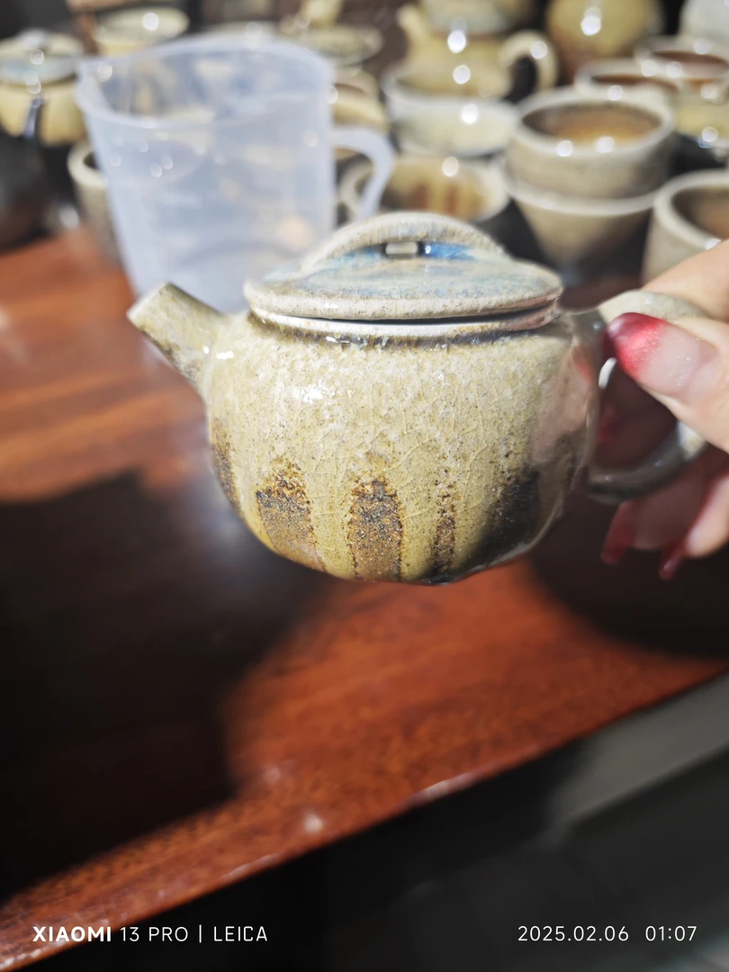 建水紫陶白泥柴烧壶微瑕