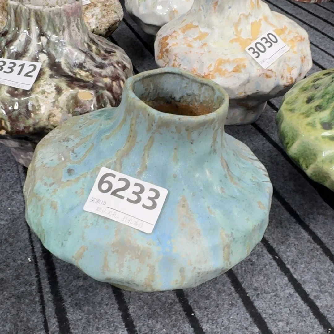 萍***）摆件景德镇高温花瓶编码6233高24口7默认无孔