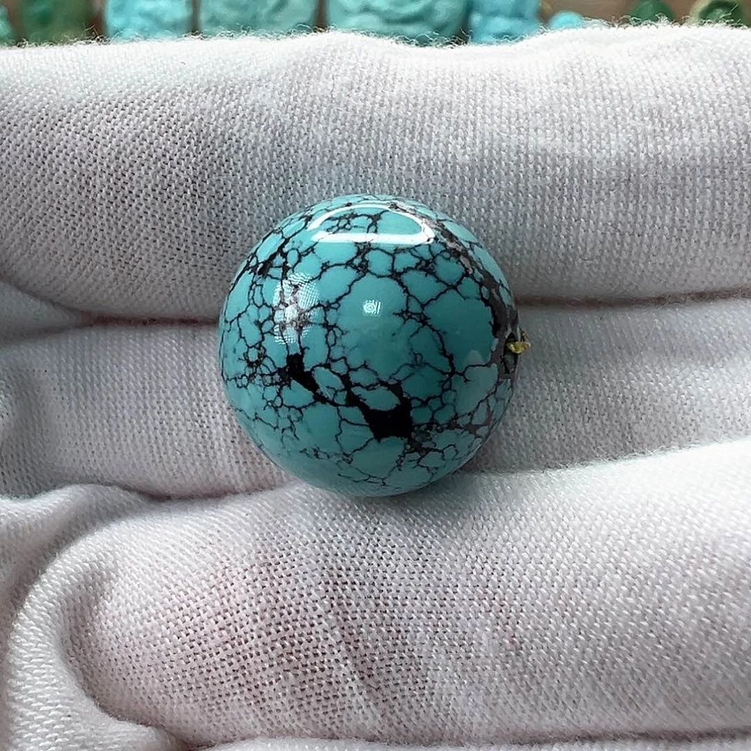 未镶嵌绿松石圆珠 17.5mm