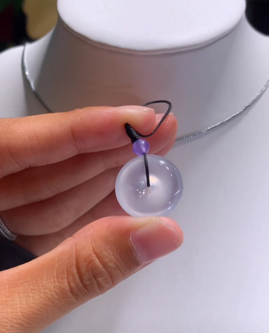 高冰玻起钢光平安扣 788