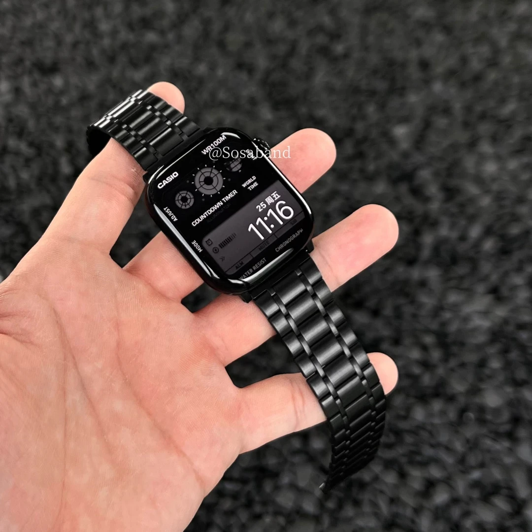 SosaBand金属磁吸扣五珠适用苹果S11手表带10Apple9Watch8ultra3i