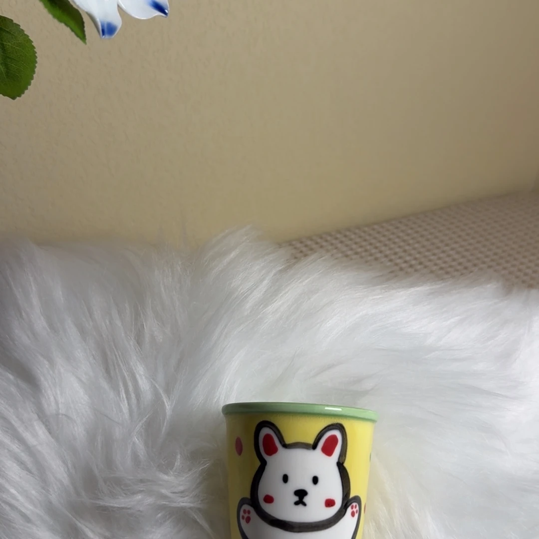 摆件景德镇汤汤老师猪口杯兔子