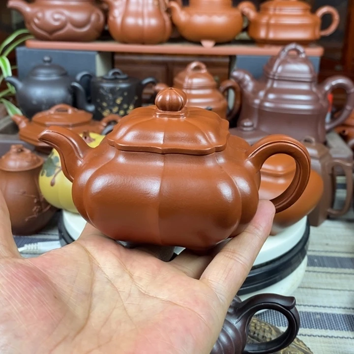 茶壶紫砂筋纹传炉260cc原矿赵庄朱泥特价