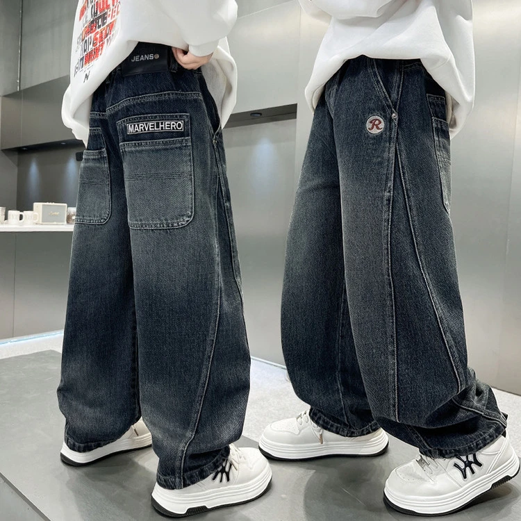 男童牛仔裤秋装2025新款儿童宽松休闲裤子中大童春秋款青少年长裤